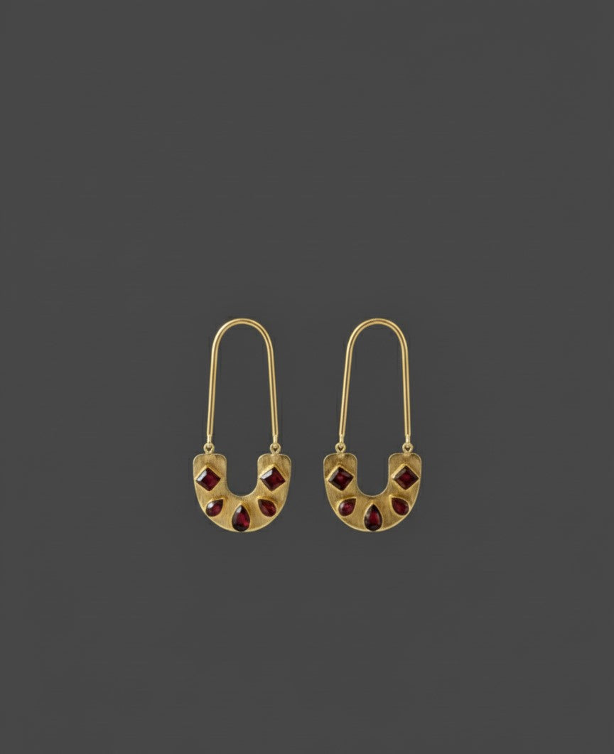 Maroon Keya Dangler Hoops
