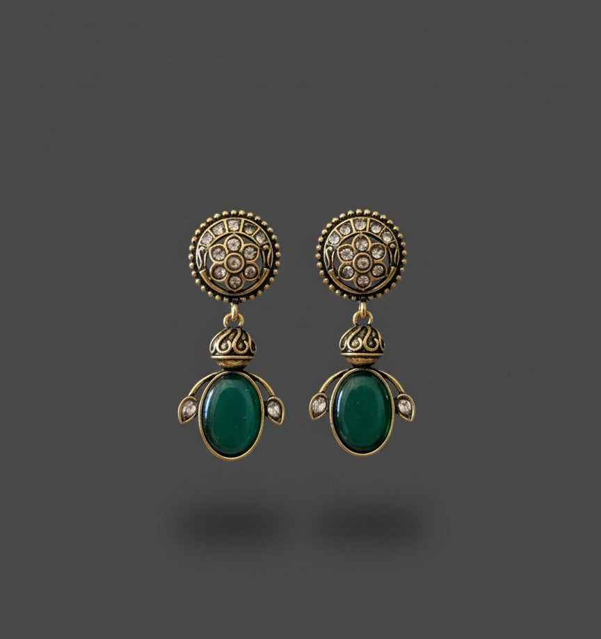 Green Munira Drop Earrings