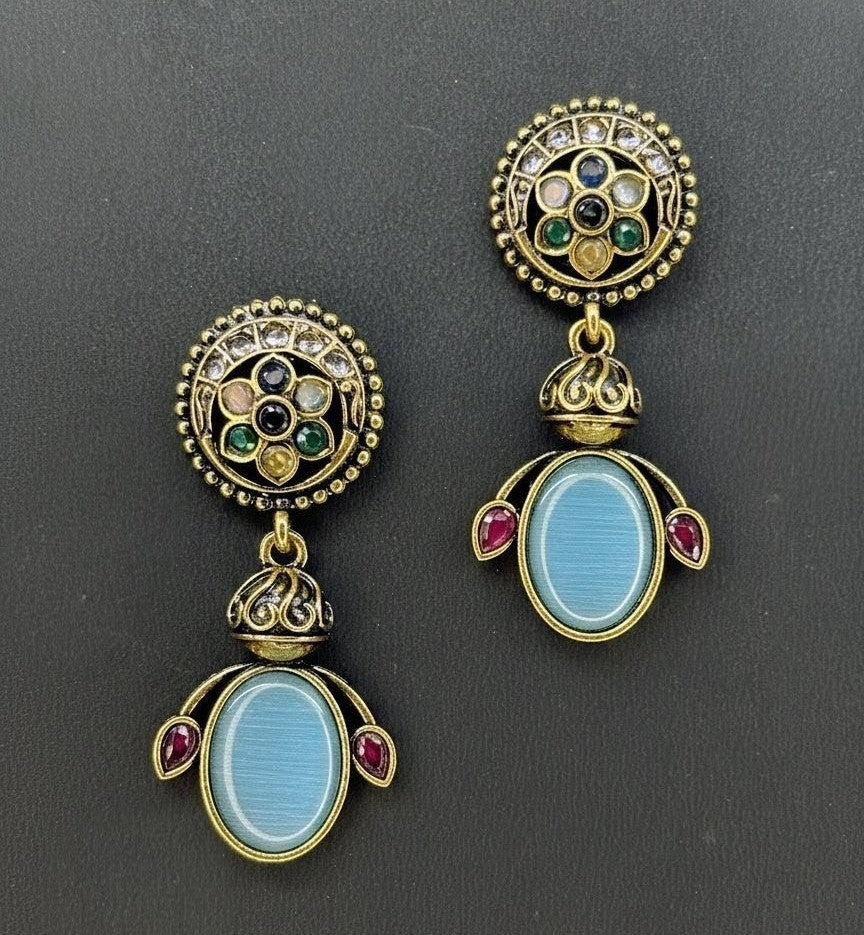 Blue Munira Drop Earrings