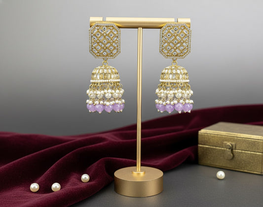 Purple Lavanya Jhumkas