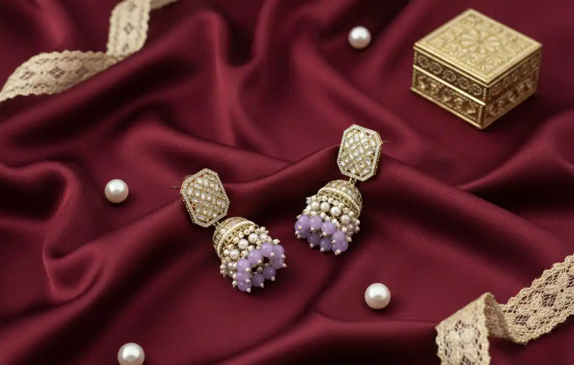 Purple Lavanya Jhumkas