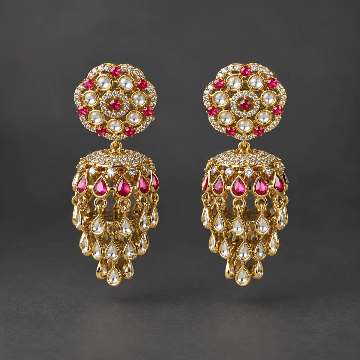 Pink Esha Jhumkas