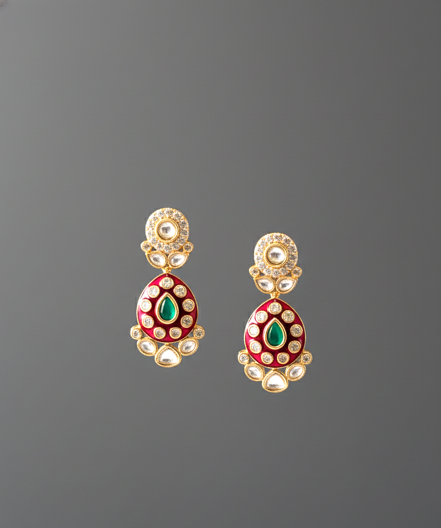 Ruby Iraaya Moissanite Danglers