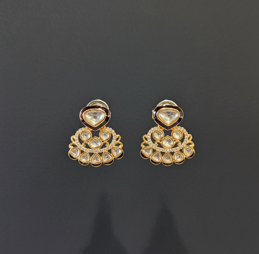 Maroon Myra Moissanite Polki Drop Earrings