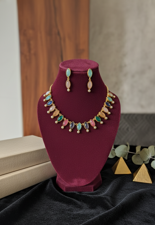 Multicolor Elina Kundan Heritage Necklace Set