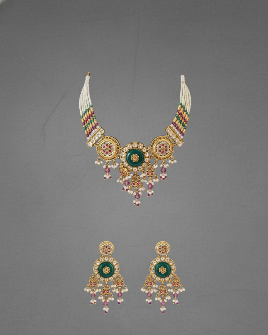 Emerald Devanshi Rajwadi Heritage Set