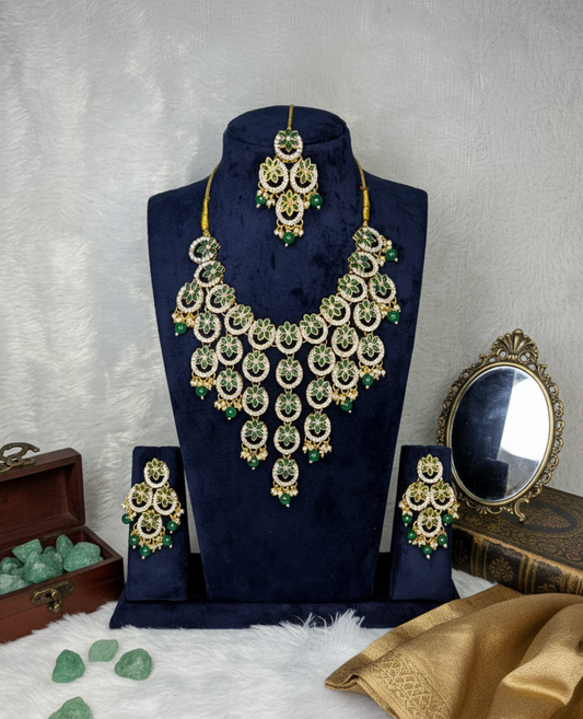 Green Lira American Diamond Set