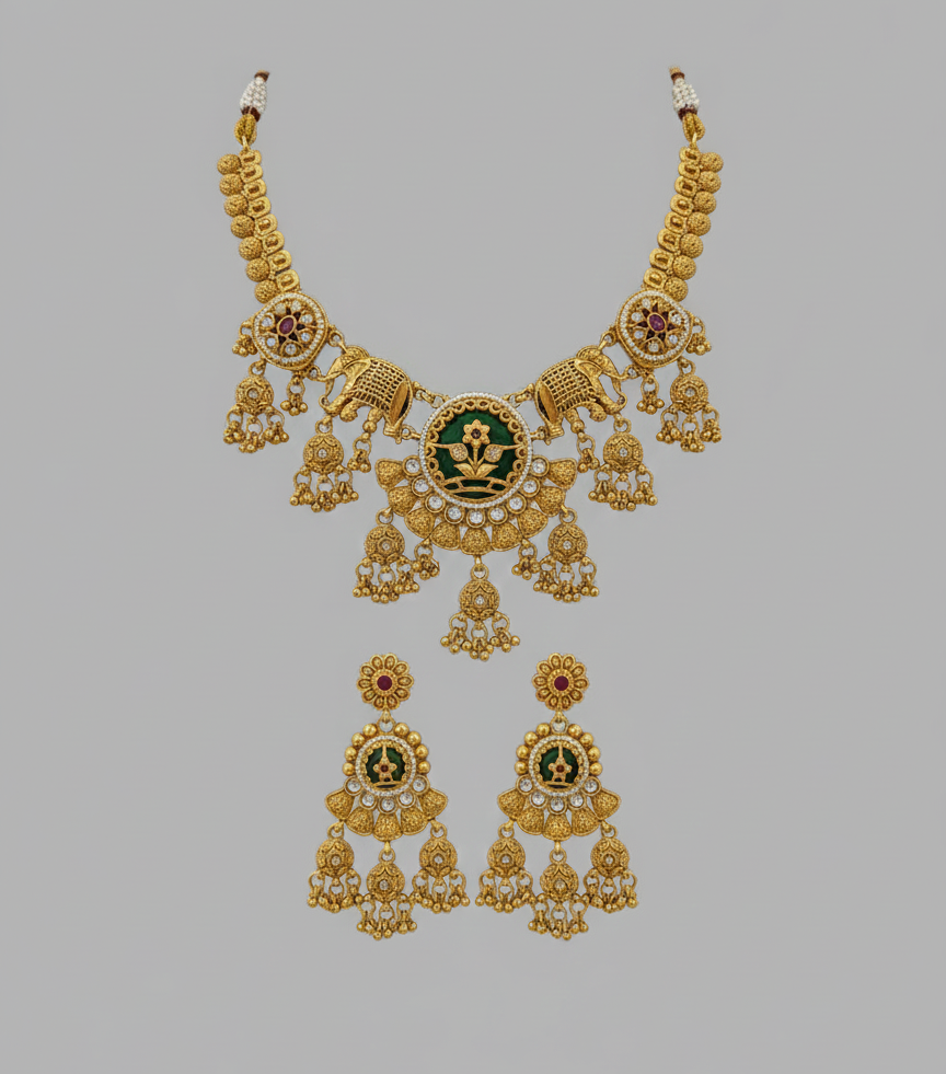 Multicolor Nabhita Necklace Set