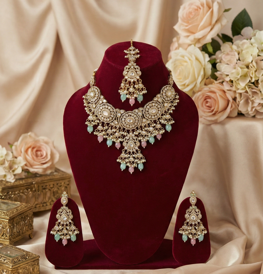 Multicolor Aadhira Victorian Necklace Set