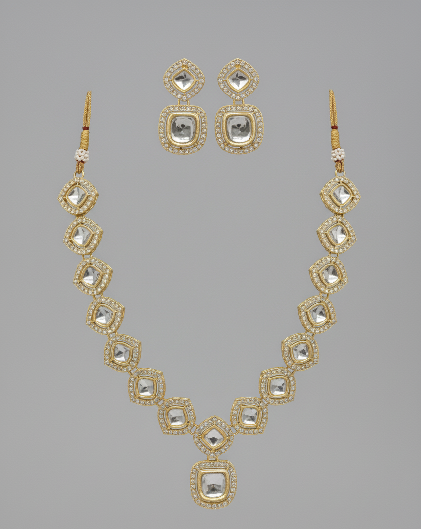 Ivory Zafira Kundan Necklace Set