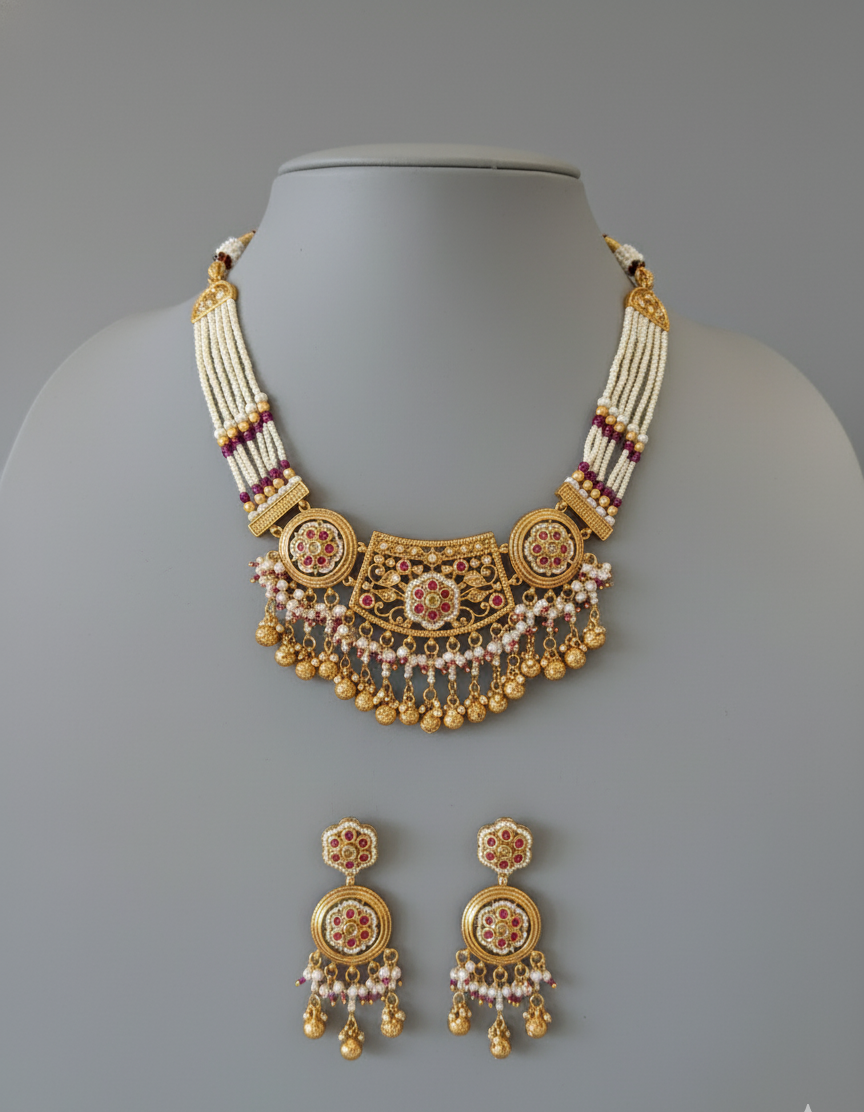 Gold Amira Rajwadi Heritage Set