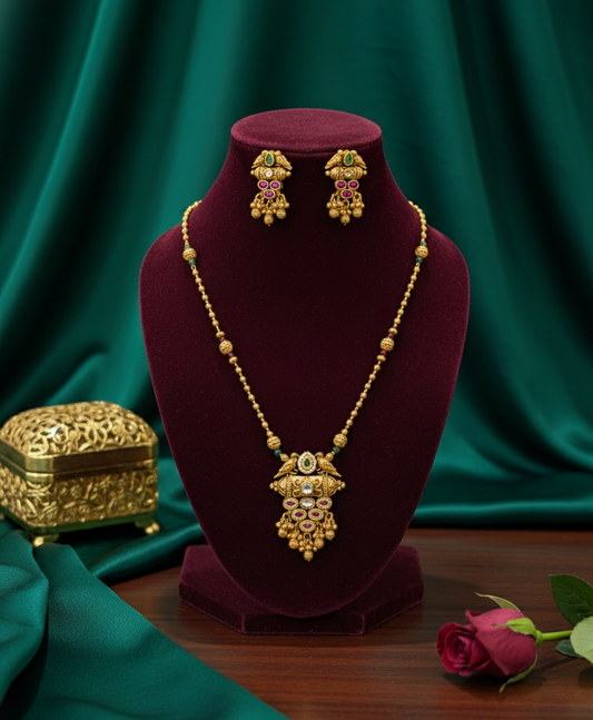 Multicolor Dhanashri Heritage Pendant Set