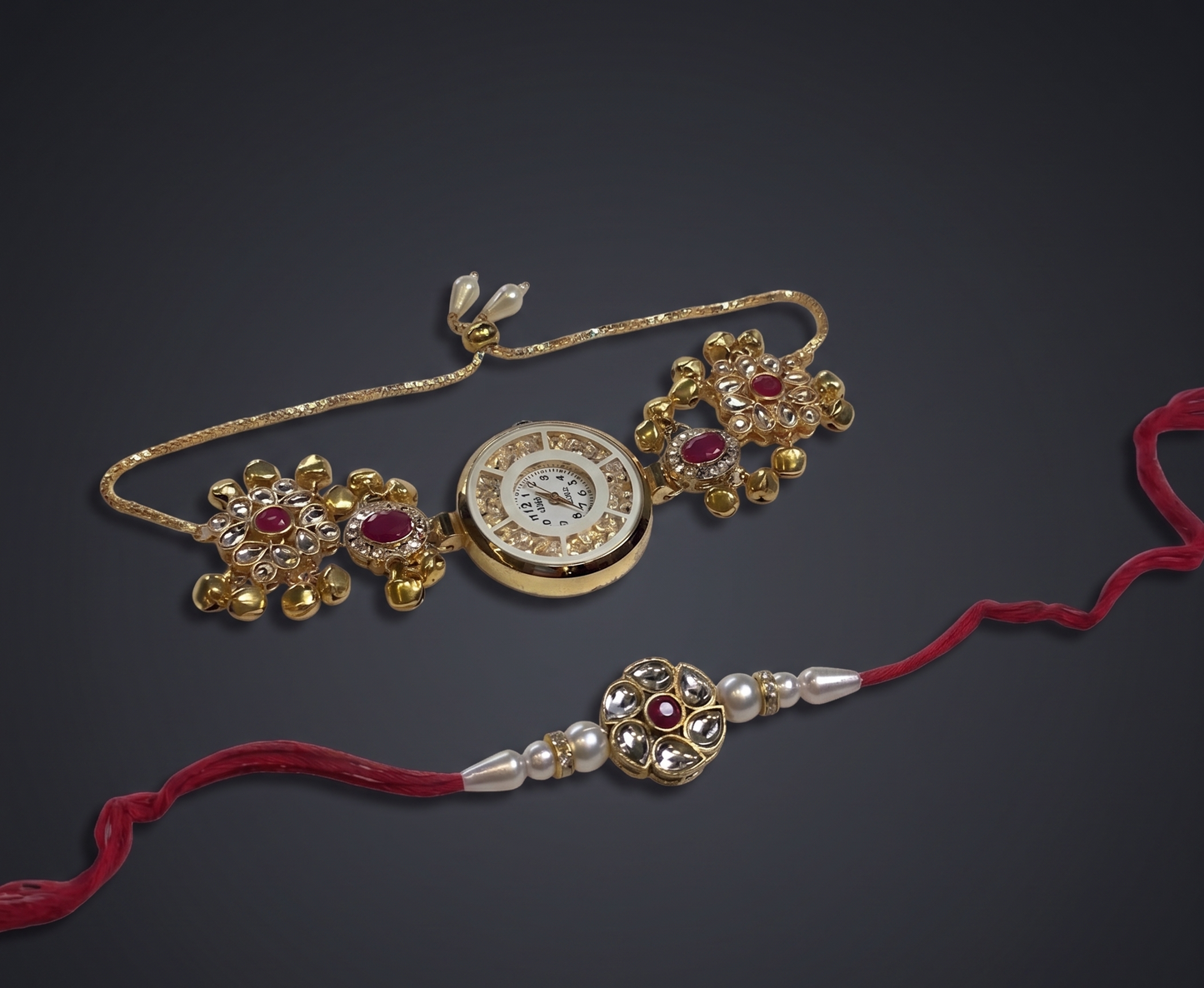 Multicolor Heena Bhai Bhabhi Watch Rakhi Combo