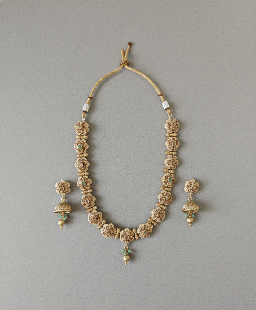Mint Green Myra Antique Necklace Set