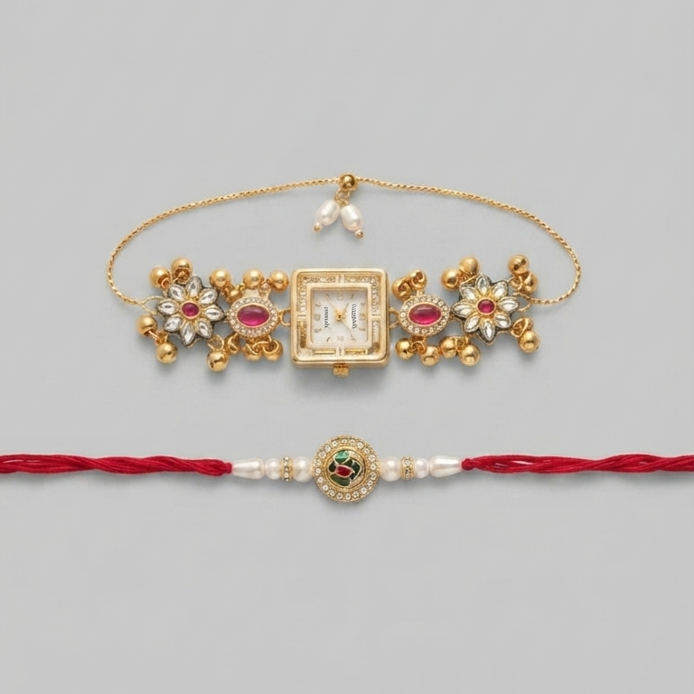 Multicolor Zarina Bhai Bhabhi Watch Rakhi Combo