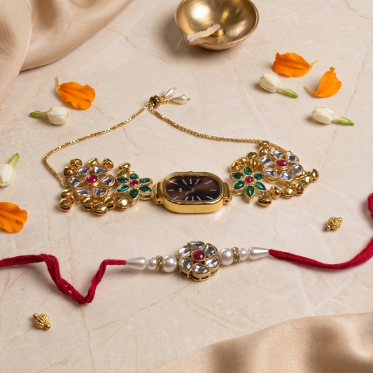 Multicolor Riyana Bhai Bhabhi Watch Rakhi Combo