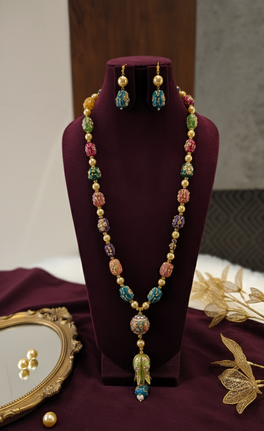Multicolor Payal Heritage Beaded Necklace Set
