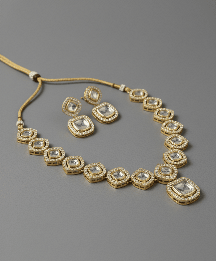 Ivory Zafira Kundan Necklace Set