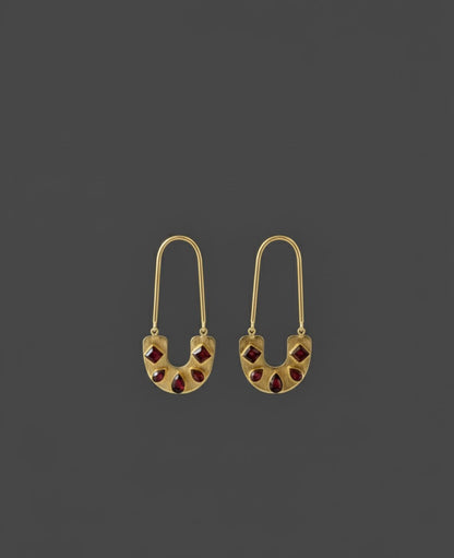 Maroon Keya Dangler Hoops