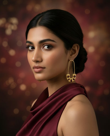 Maroon Keya Dangler Hoops