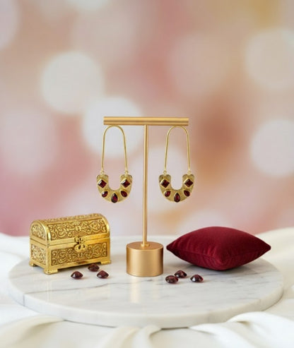 Maroon Keya Dangler Hoops