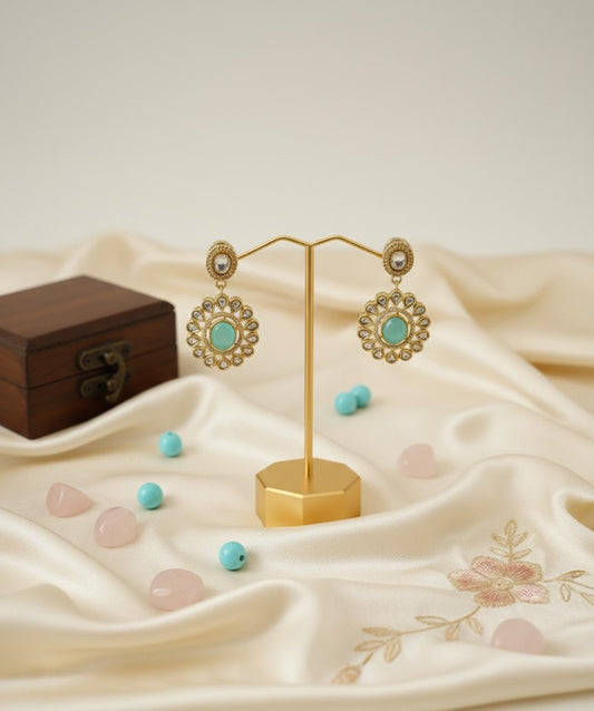 Green Jiya Dangler Earrings