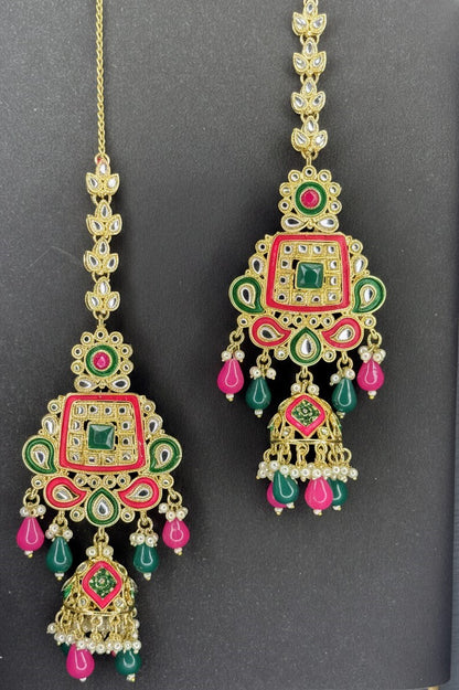 Multicolor Viora Danglers With Ear Chains