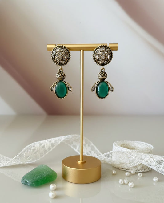 Green Munira Drop Earrings