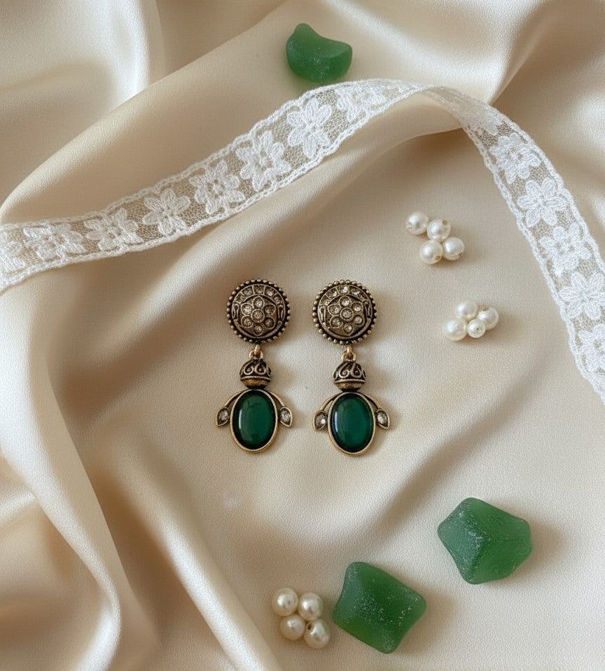 Green Munira Drop Earrings