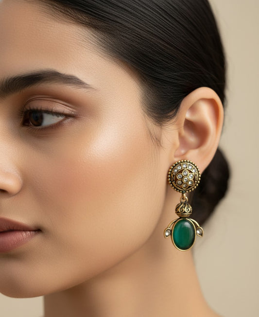 Green Munira Drop Earrings