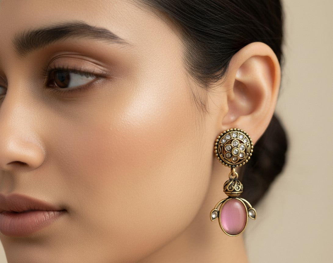 Pink Munira Drop Earrings