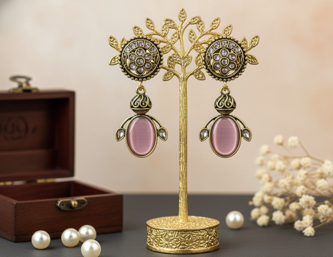 Pink Munira Drop Earrings
