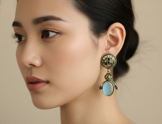Blue Munira Drop Earrings