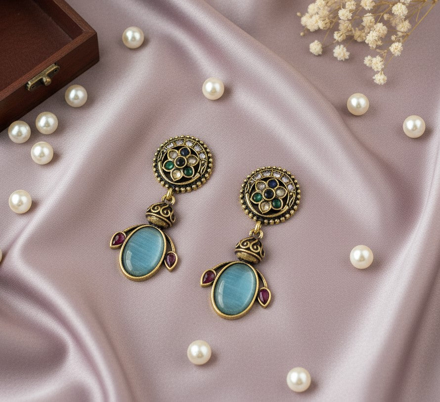 Blue Munira Drop Earrings