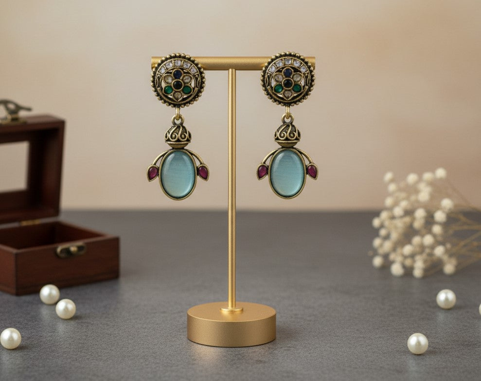 Blue Munira Drop Earrings