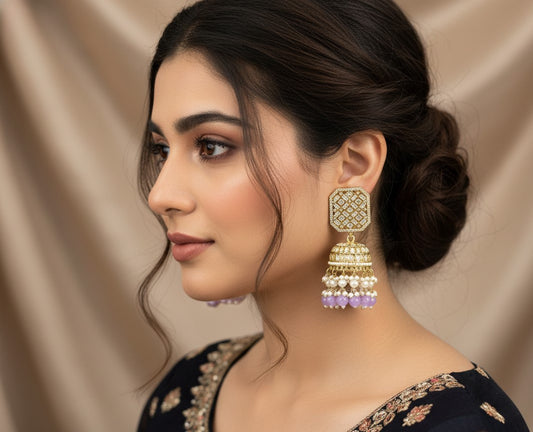 Purple Lavanya Jhumkas