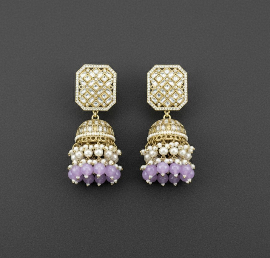 Purple Lavanya Jhumkas