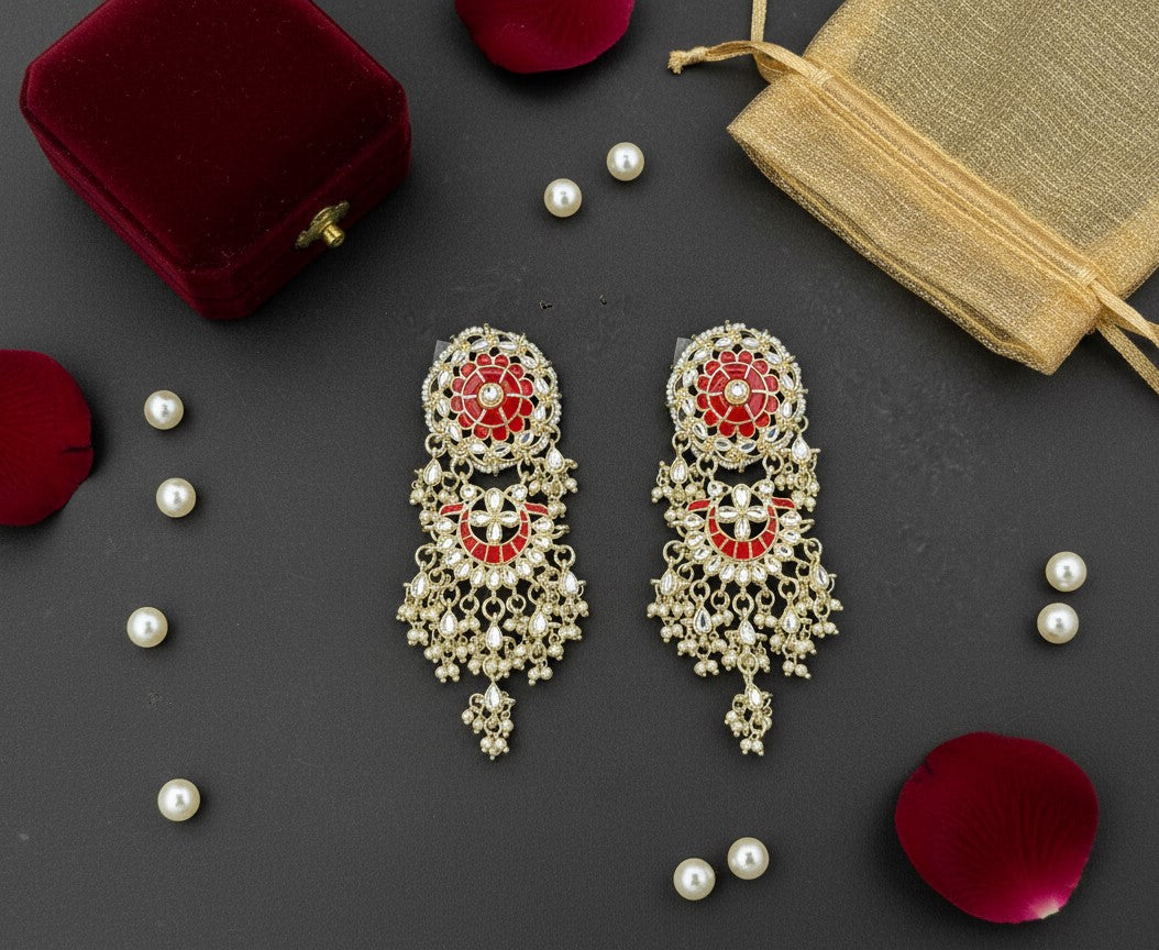 Red Evira Danglers