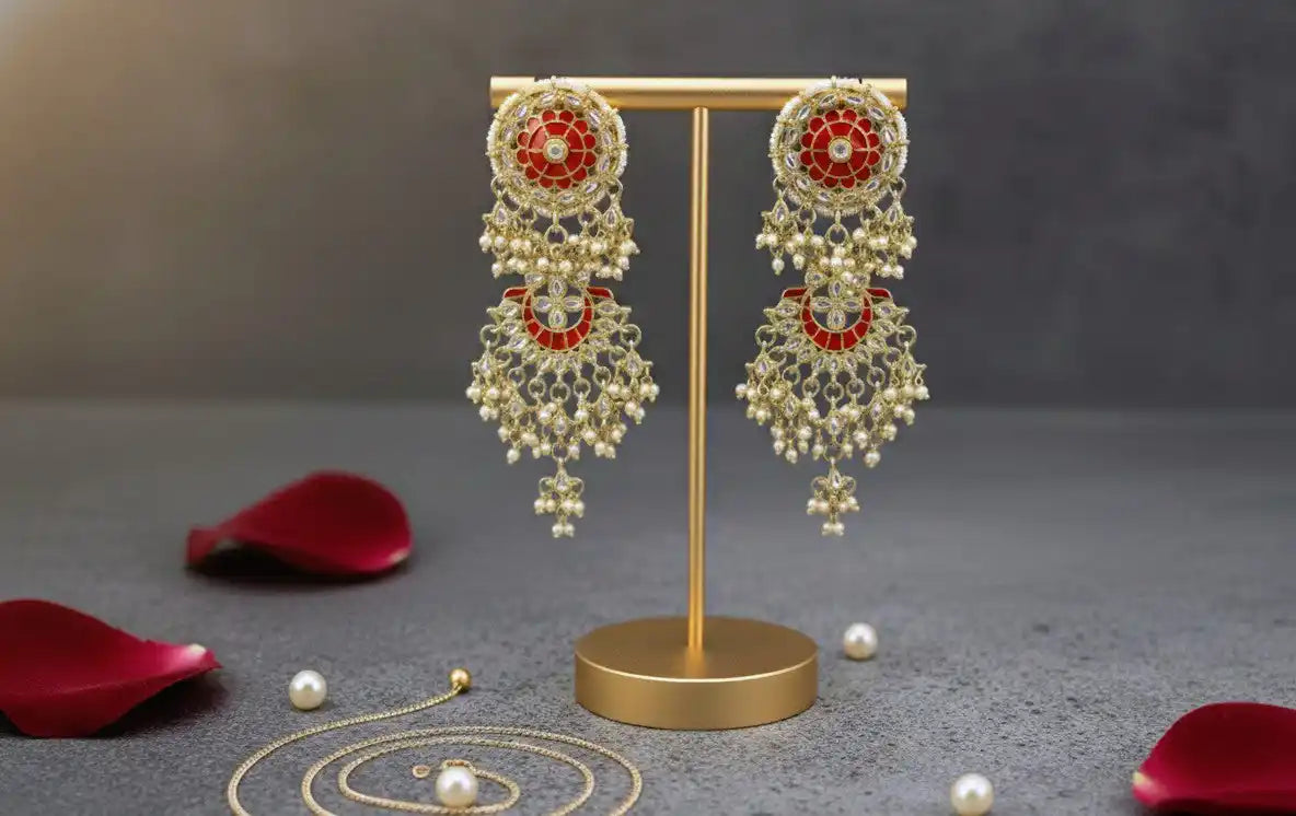 Red Evira Danglers