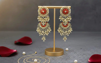 Red Evira Danglers