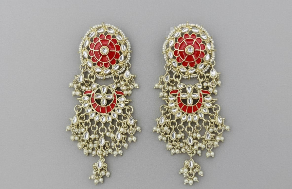 Red Evira Danglers