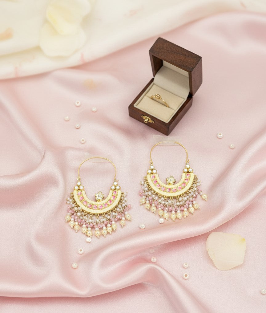 Pink White Samaira Hoops
