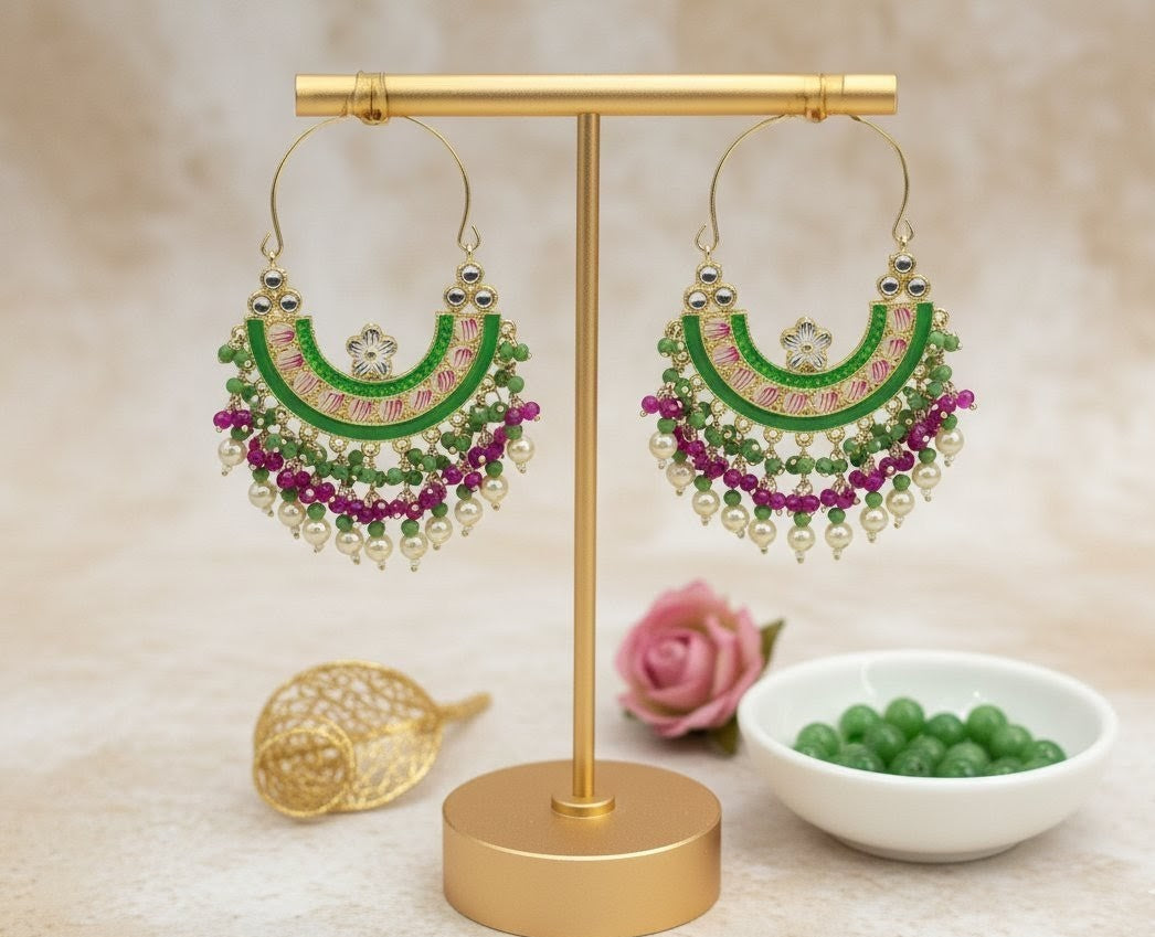 Purple Green Samaira Hoops