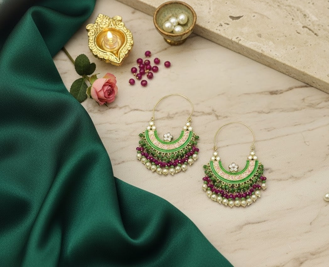 Purple Green Samaira Hoops