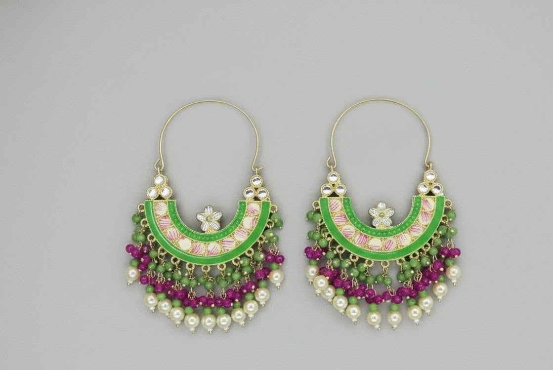 Purple Green Samaira Hoops