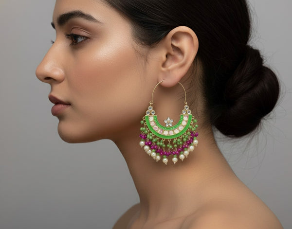Purple Green Samaira Hoops