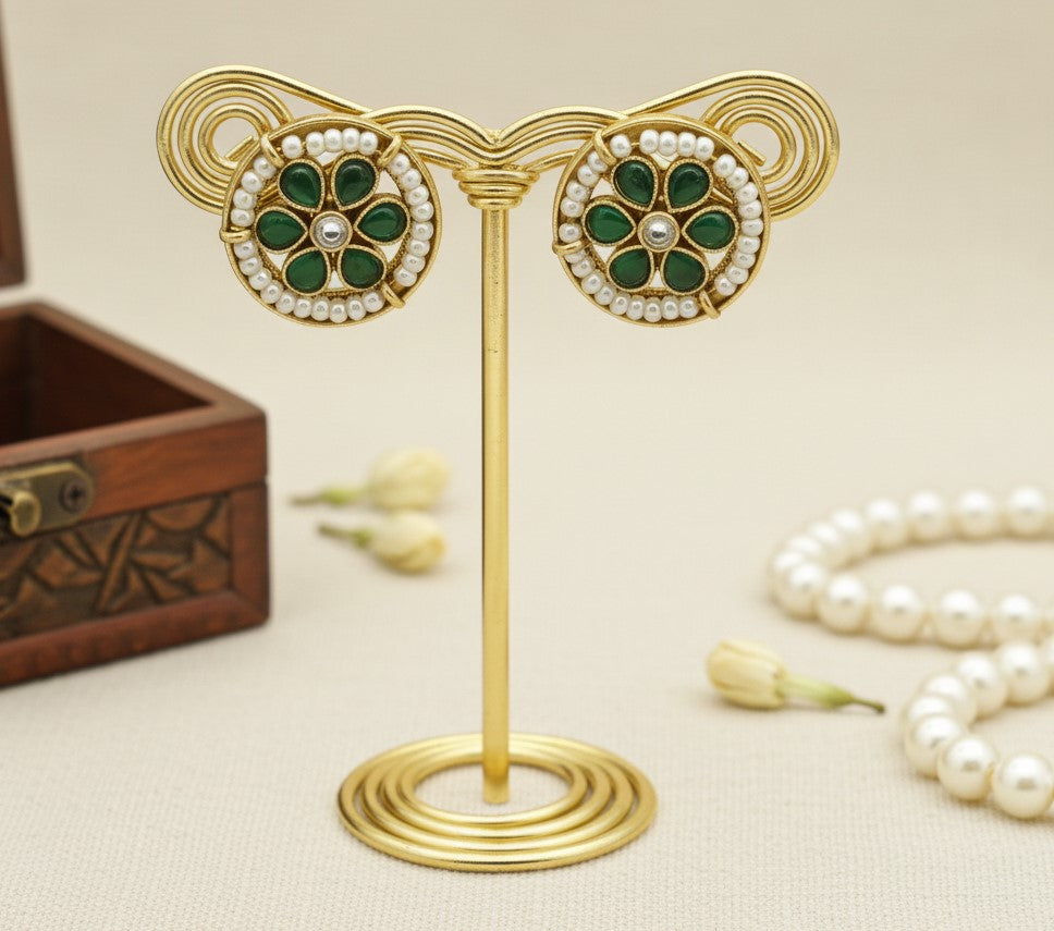 Green Aisha Stud Earrings