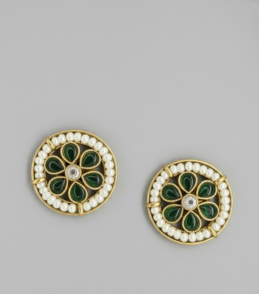 Green Aisha Stud Earrings