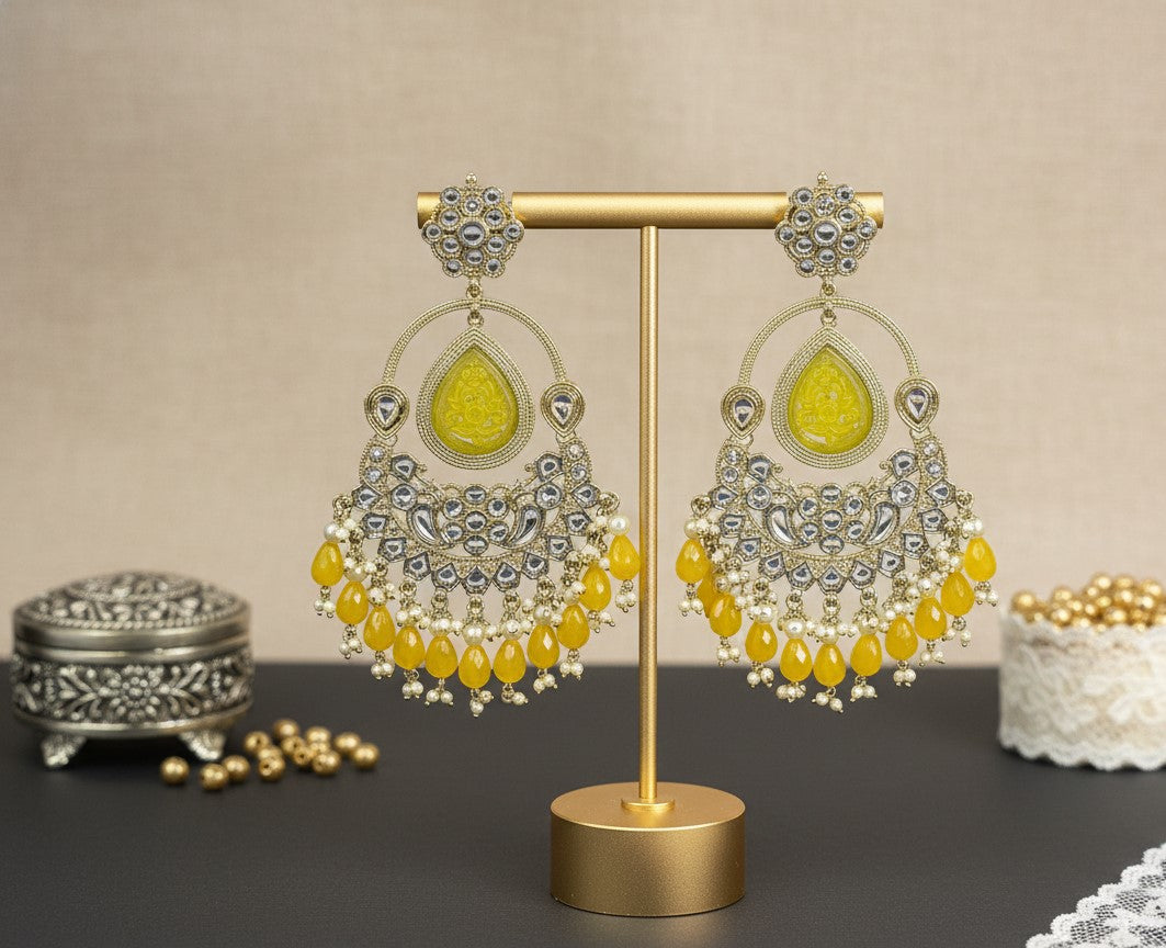 Yellow Damini Chandbalis