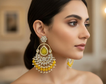 Yellow Damini Chandbalis